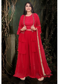 Exclusive Red  Georgette Sharara